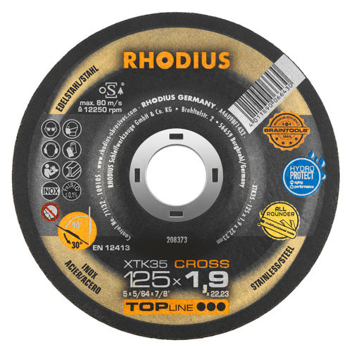 Metall-Trennscheibe - XTK35 CROSS - RHODIUS - Stahl / dünn