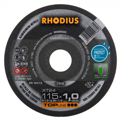 Trennscheibe für Aluminium - XT24 - RHODIUS - Stahl / dünn
