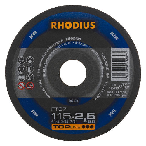 Trenn-Schleifteller - FT67 - RHODIUS - flach / Metall