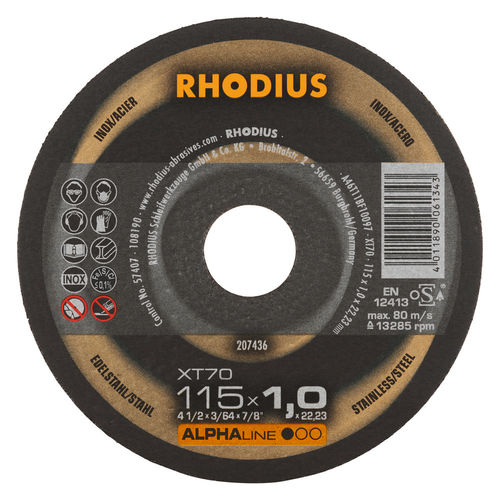 Metall-Trennscheibe - XT70 - RHODIUS - Stahl / dünn