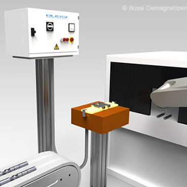 Entmagnetisiergerät für robotisierte Produktionsanlage - D-RL  - Bussi Demagnetizing Systems - Tunnel / für Teile / Inline