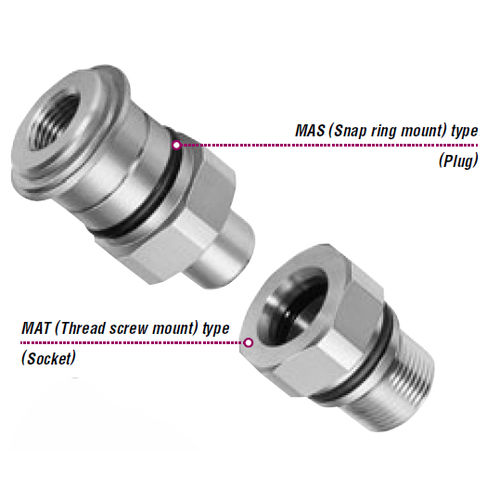 Hydraulikanschluss - MAS/MAT - Nitto Kohki Europe - pneumatisch / Einschraub / Edelstahl