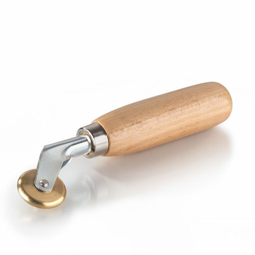 Andrückroller mit Holzgriff - Forsthoff - Messing
