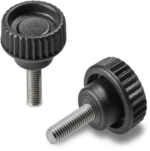 Gewindeknopf - H766CIN - Boteco - gerändelt / rund / Edelstahl
