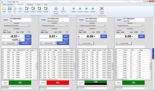 Kraftmessungs-Software - Multiple Force Gauges Managing Software Force Logger Plus - IMADA - Management / Analyse / Mess