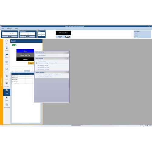 Plug-in-Softwaremodul - IMADA - zur Erstellung von Excel-Daten / Kraftmessung / Windows