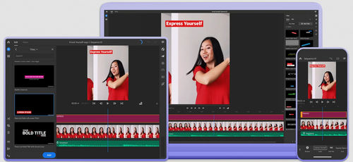 Schnittstellen-Software - PREMIERE RUSH - ADOBE - Qualität / Content-Sharing / für Video - Finish