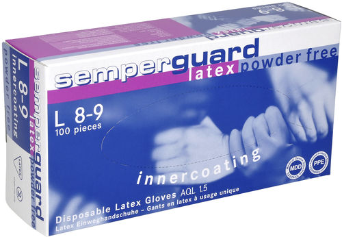 Laborhandschuh - Semperguard® Latex powder-free „Inn - Sempermed - chemikalienbeständig / Latex / puderfrei
