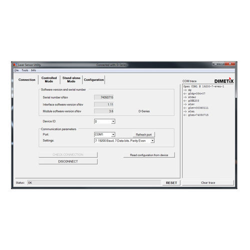 Konfigurationssoftware - Dimetix AG - für Laserdistanzsensor / Windows