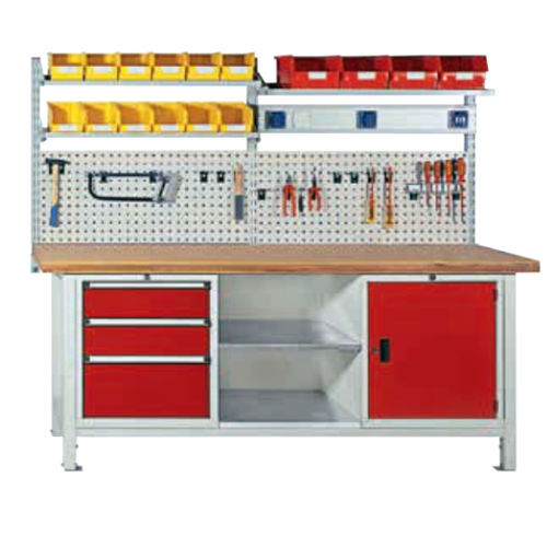Werkbank mit Lochwand - 00.05.95 series - LOKOMA - Holz / mit Schublade