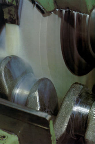Oberflächenbehandlungs-Schleifteller - Weiler Abrasives - zylinderförmig / für Kurbelwelle