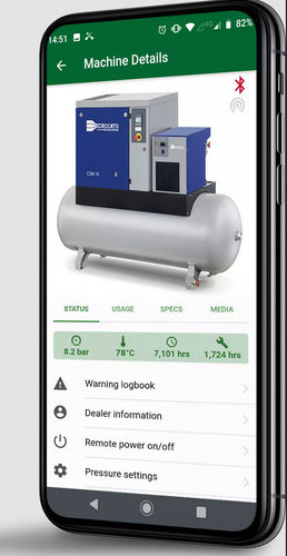 Mobile App / Kontroll - AirCare - Ceccato Aria Compressa - für Verdichter / Echtzeit / Android