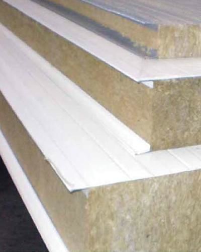 Steinwollekern-Sandwichplatte - Geo-Dan - Geovent - mit Stahldeckblech / Deckblech aus verzinktem Stahl / für Wand