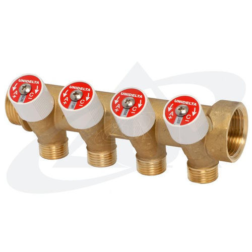 4-Wege-Verteilerblock - 4098 series - Unidelta S.p.A. - für Hochtemperatur-Anwendungen / für Verteilungszwecke / für Heizungen