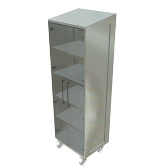 Lagerschrank - JG0654 series - Palbam Class - auf Rollen / Fachböden / mit Glastüren