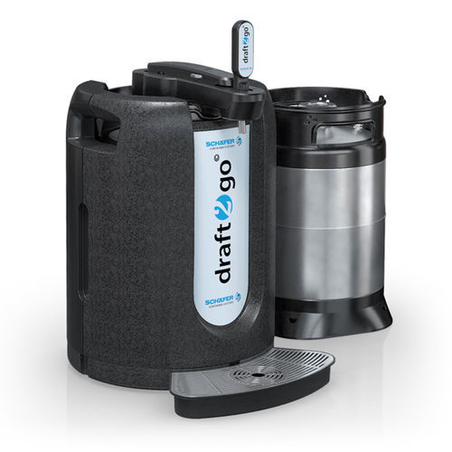 Spender für Flüssigkeiten - draft2go - SCHÄFER Container Systems - manuell / mobil / Edelstahl