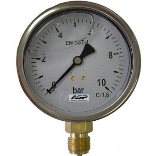 Analoges Manometer - A.G.P. VALVULAS 10 SL - für Schalttafelmontage / Edelstahl / mit flüssigkeitsgefüllter Rohrfeder