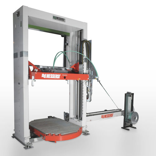 Automatische Umreifungsmaschine - PR90 - MESSERSI' PACKAGING - für Glasflaschen / für Polypropylenbänder / vertikal