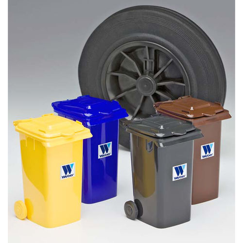 Kunststoffmüllbehälter - MINI - Weber GmbH & Co. KG Abfallbehaelter & Container - für städtische Produkte / mit Deckel / mit 2 Rädern