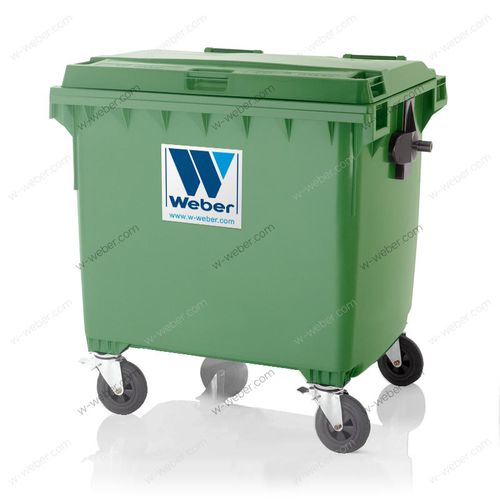 HDPE-Müllbehälter - MGB 1100 L FL C - Weber GmbH & Co. KG Abfallbehaelter & Container - für medizinische Produkte / mit Deckel / 4 Räder