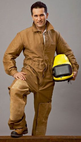 Sandstrahlanzug - 605  - EKASTU Safety - Leder / unisex / mit Kragen