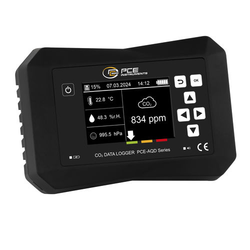 Datenlogger / Feuchtigkeit und Temperatur - PCE-AQD 50A - PCE Deutschland GmbH - mit barometrischem Druck / CO2 / mit Display