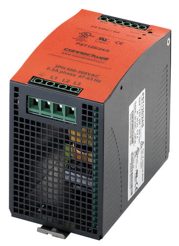 Stromversorgung für DIN-Schiene - 12 - 48 V, 120 - 480 W | PST120 - PST120 series - Connectwell Industries - AC/DC / Schaltnetzteil / dreiphasig