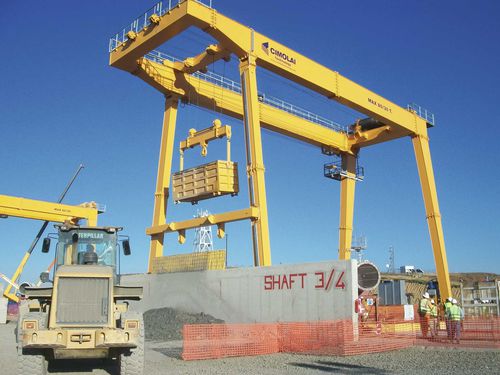 Schienenmontierter Portalkran - RGC 80 - CIMOLAI TECHNOLOGY - für Tiefbauarbeiten