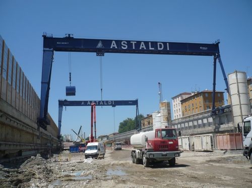 Schienenmontierter Portalkran - RGC 10 - CIMOLAI TECHNOLOGY - für Tunnelbau