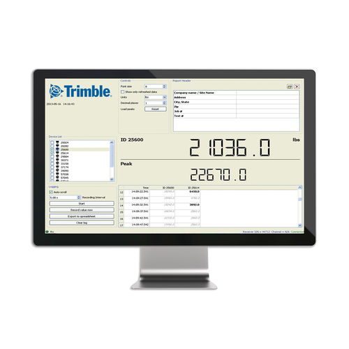 Kalibrierungssoftware - Trimble Navigation - Construction Division - Sicherheit / Datenregistriergerät / Maschinen
