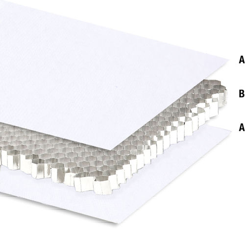Wabenkern-Sandwichplatte - ALUSTEP® W - Cel Components S.r.l. - Glasfaser-Oberfläche / für Decke / für Fassaden