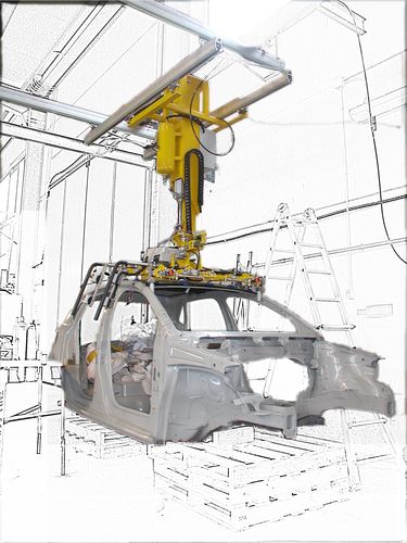 Manipulator mit Greifsystem - Atislinear  - ATIS s.r.l. - für Handling von Fahrzeugteilen / Umschlag / Servo