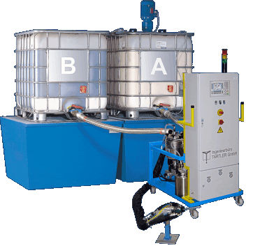 Mischer-Dispenser / mit Zahnradpumpe - Nodopur B 1000 - TARTLER GmbH - für Formvorgänge mit Harztransfer (RTM)