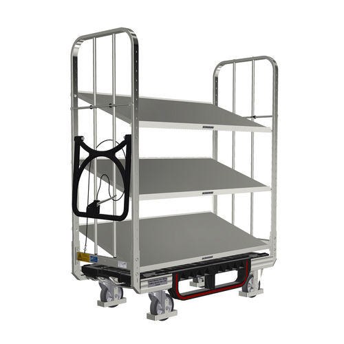 Transportwagen - KLT 600 SE3 OKD 3ZB100 - LKE GmbH - Excellence in Material Handling - für Kommissionierstation / 3 Ebenen / mit Klappplatte