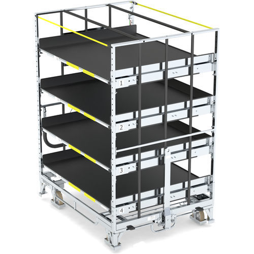 Transportwagen - KLT 1100 E5/ ZBT4 VKD - LKE GmbH - Excellence in Material Handling - galvanisiertem Stahl / 5 Stufen / verriegelbar