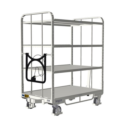 Transportwagen - KLT 800 E4 OKD - LKE GmbH - Excellence in Material Handling - zum Laden / für Kommissionierstation / galvanisiertem Stahl