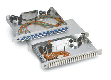 Rack-Verteilertafel - 19", 1 - 3 HU, ø 29 mm - Rosenberger OSI - für Lichtleiter