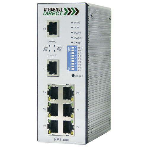 Ethernet-Switch / managed - HWE-800 - Ethernet Direct - 8 Ports / für DIN-Schiene / Industrie