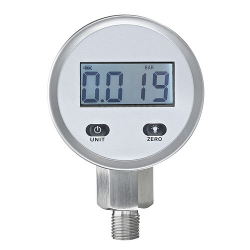 Manometer mit LCD-Display - Digi-10 - Manometer Preiss EMPEO-KBM OHG - Gewinde / Edelstahl / Rohrfeder