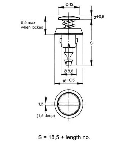 Platten-Verbindungselement - 716F series - Specialty & Fasteners Components - Metall / Push-Turn-Typ