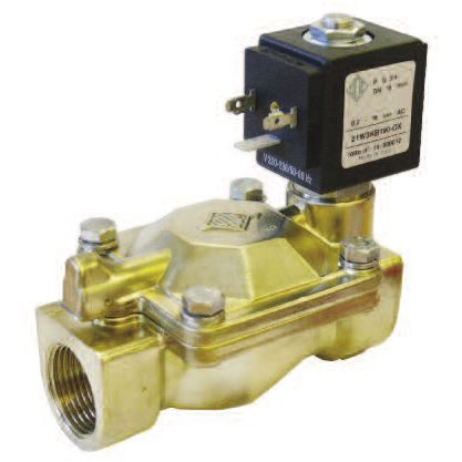 Vorgesteuertes Magnetventil - 21W-OX Series - ODE - 2-Wege / NC / Sauerstoff