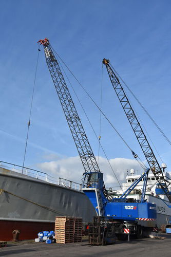 Kran auf Raupen - 1100 E - SENNEBOGEN Maschinenfabrik GmbH - Ausleger / für Baustelle / für Hubanwendungen