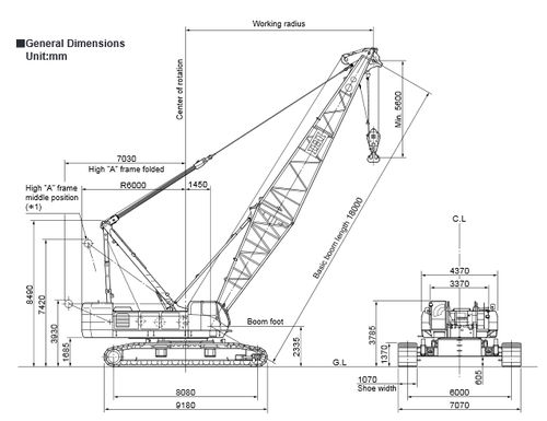 Kran auf Raupen - CCH1400-6 - IHI Construction Machinery limited - Ausleger / Gitter / für Baustelle