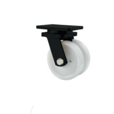 Bockrolle - HLG-FT series - Ruedas Alex - mit Grundplatte / doppelt / Nylon