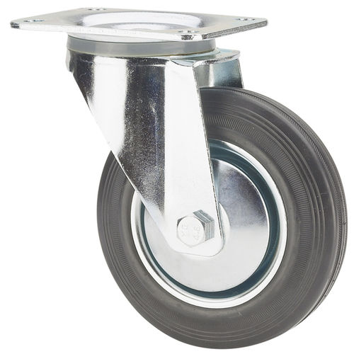 Lenkrolle - 120-120 series - Ruedas Alex - mit Grundplatte / Gummi / Pressstahl