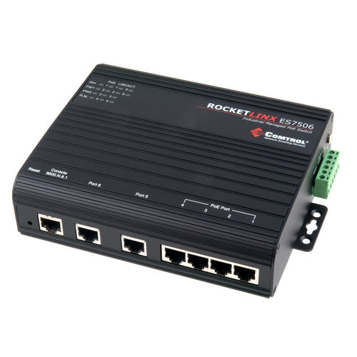 Ethernet-Switch / managed - RocketLinx® ES7506 - Comtrol Corporation - 6 Ports / drahtlos / Einbau