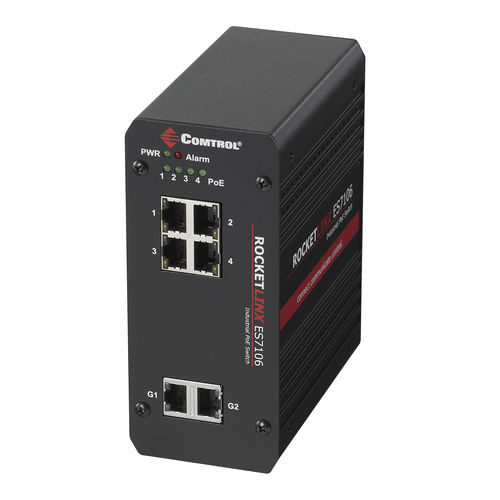 Ethernet-Switch / unmanaged - RocketLinx® ES7106-VB - Comtrol Corporation - 6 Ports / Gigabit / drahtlos