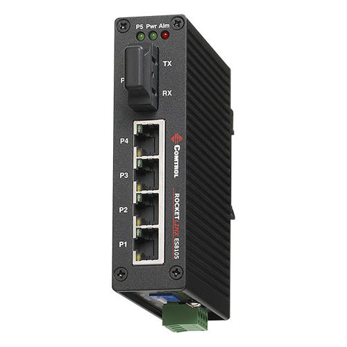 Ethernet-Switch / unmanaged - RocketLinx ES8105F-M-XT - Comtrol Corporation - 4 Ports / für DIN-Schiene / kompakt