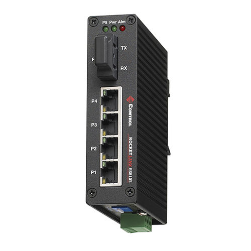 Ethernet-Switch / unmanaged - RocketLinx ® ES8105F-S - Comtrol Corporation - 5 Ports / Gigabit-Ethernet / LWL