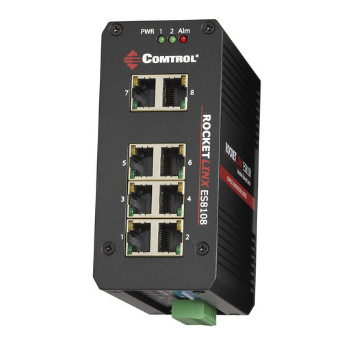 Ethernet-Switch / unmanaged - RocketLinx ES8108-XT - Comtrol Corporation - 8 Ports / Gigabit-Ethernet / für DIN-Schiene